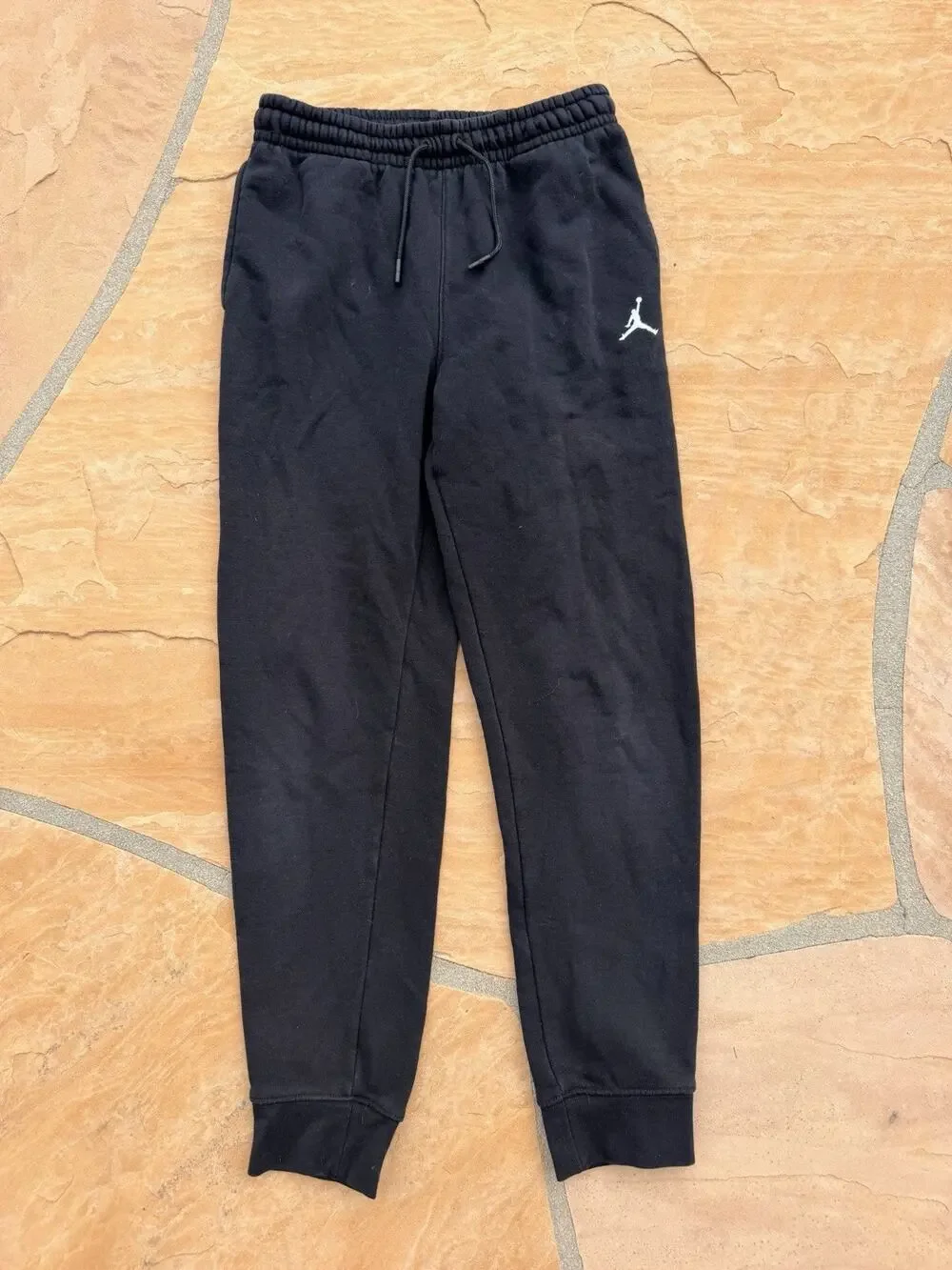 Jordan Size L 12-13y Kids Blk Cotton Blend Drawstring Sport Jogger 684
